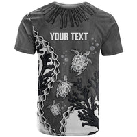 Personalized Black Coral Hawaii T Shirt Ekaha Ku Moana Honu Sea Turtle
