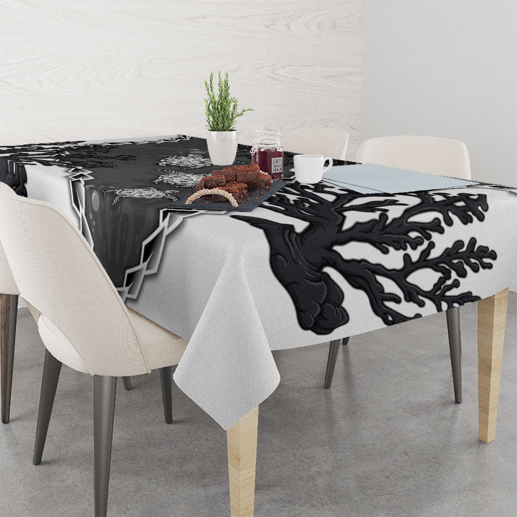 Black Coral Hawaii Tablecloth Ekaha Ku Moana Honu Sea Turtle