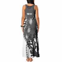 Personalized Black Coral Hawaii Tank Maxi Dress Ekaha Ku Moana Honu Sea Turtle