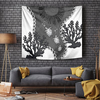 Black Coral Hawaii Tapestry Ekaha Ku Moana Honu Sea Turtle