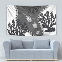Black Coral Hawaii Tapestry Ekaha Ku Moana Honu Sea Turtle