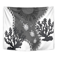 Black Coral Hawaii Tapestry Ekaha Ku Moana Honu Sea Turtle