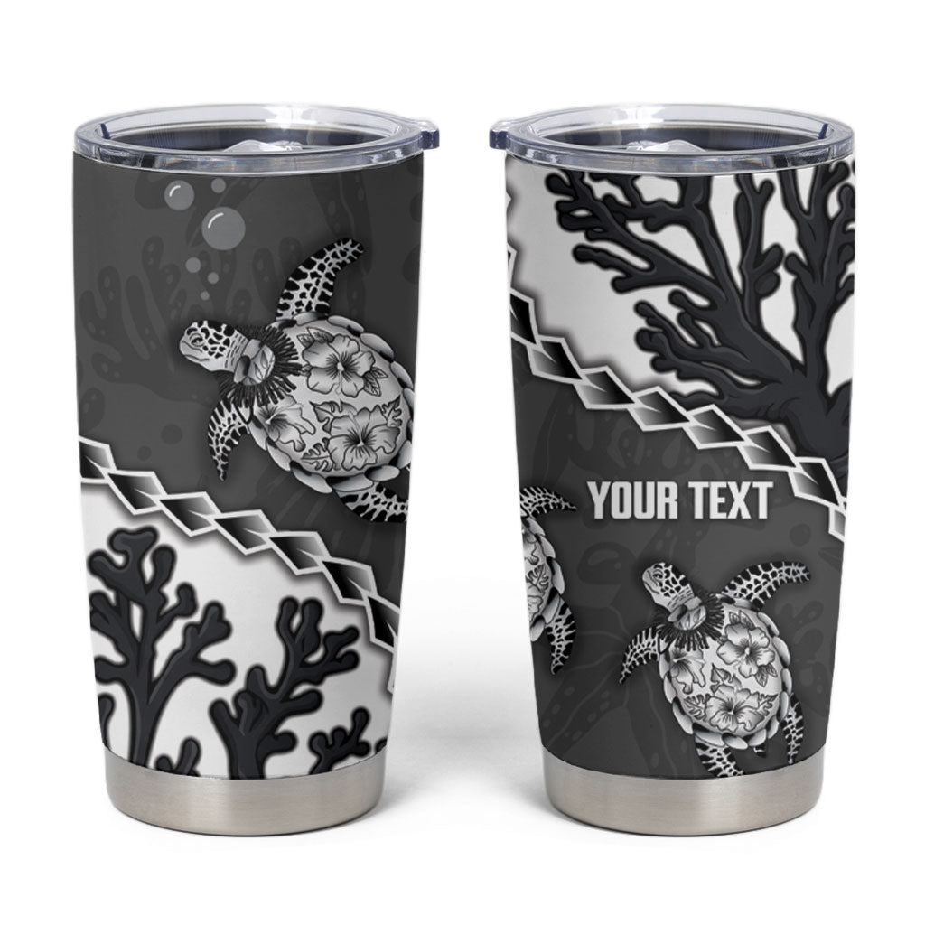 Personalized Black Coral Hawaii Tumbler Cup Ekaha Ku Moana Honu Sea Turtle