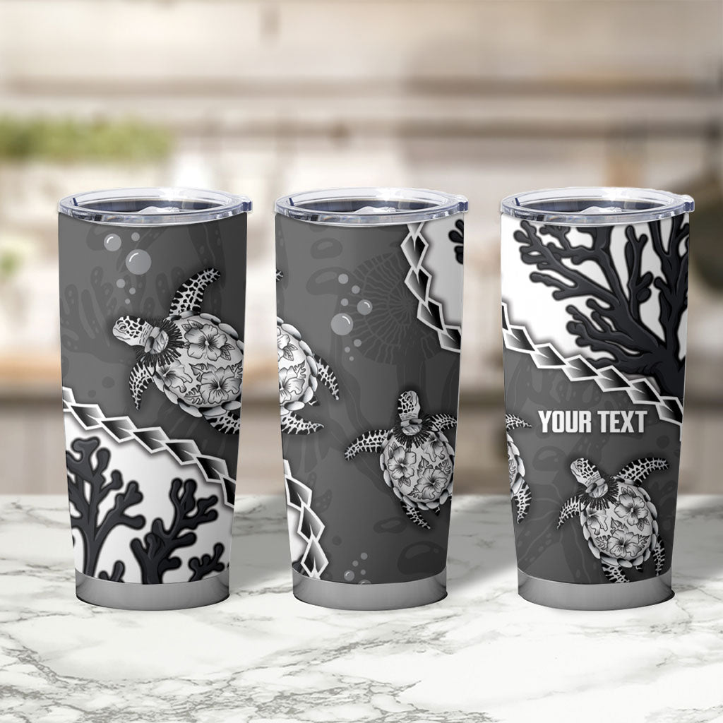 Personalized Black Coral Hawaii Tumbler Cup Ekaha Ku Moana Honu Sea Turtle