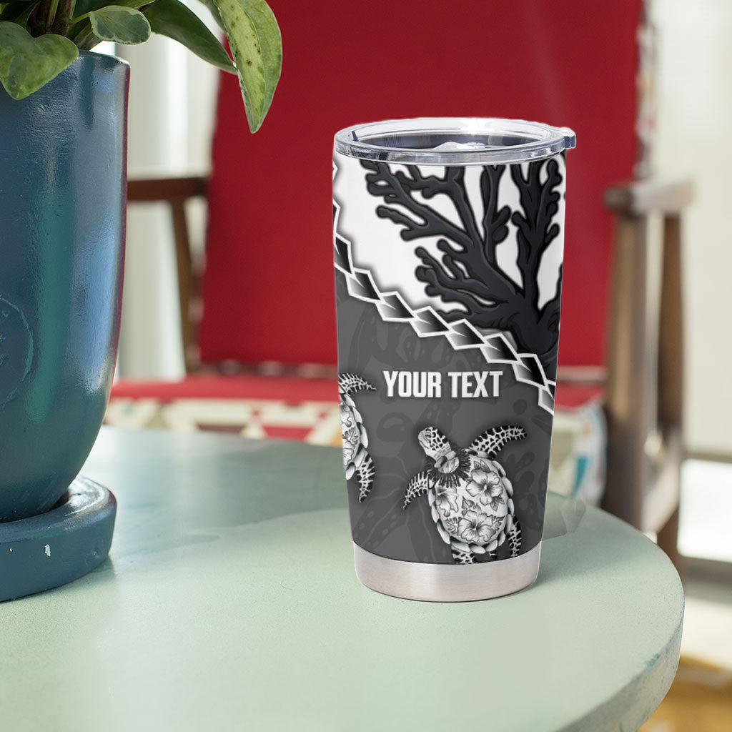 Personalized Black Coral Hawaii Tumbler Cup Ekaha Ku Moana Honu Sea Turtle