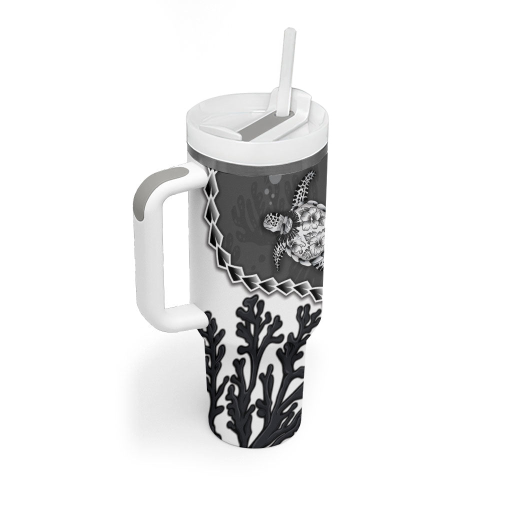 Personalized Black Coral Hawaii Tumbler With Handle Ekaha Ku Moana Honu Sea Turtle