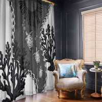 Black Coral Hawaii Window Curtain Ekaha Ku Moana Honu Sea Turtle