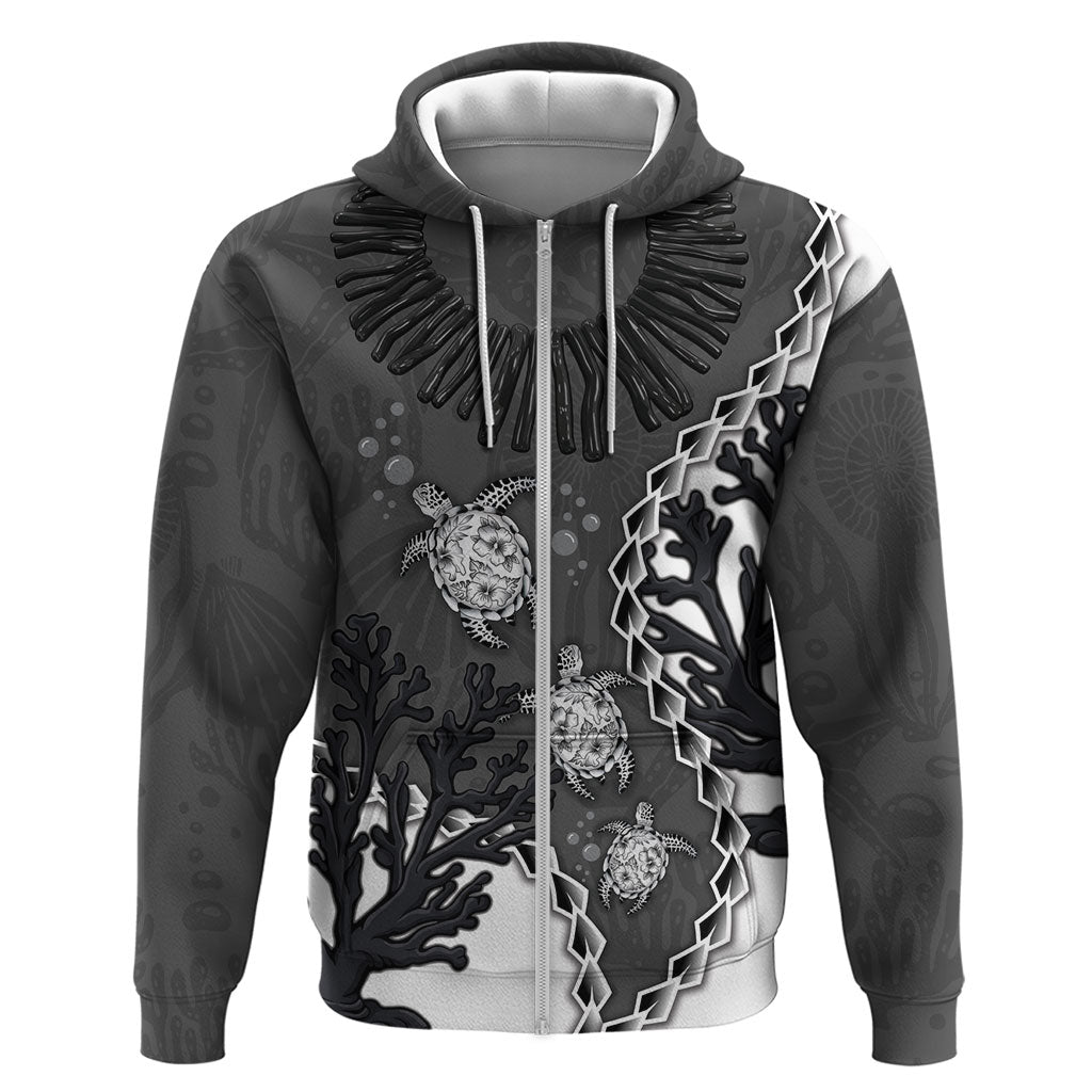 Personalized Black Coral Hawaii Zip Hoodie Ekaha Ku Moana Honu Sea Turtle