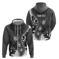 Personalized Black Coral Hawaii Zip Hoodie Ekaha Ku Moana Honu Sea Turtle