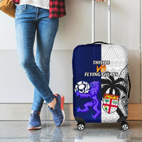 Fiji And Scotland Rugby Luggage Cover Fijian Tapa Pattern With Thistle LT14 - Polynesian Pride