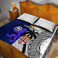 Fiji And Scotland Rugby Quilt Bed Set Fijian Tapa Pattern With Thistle LT14 - Polynesian Pride