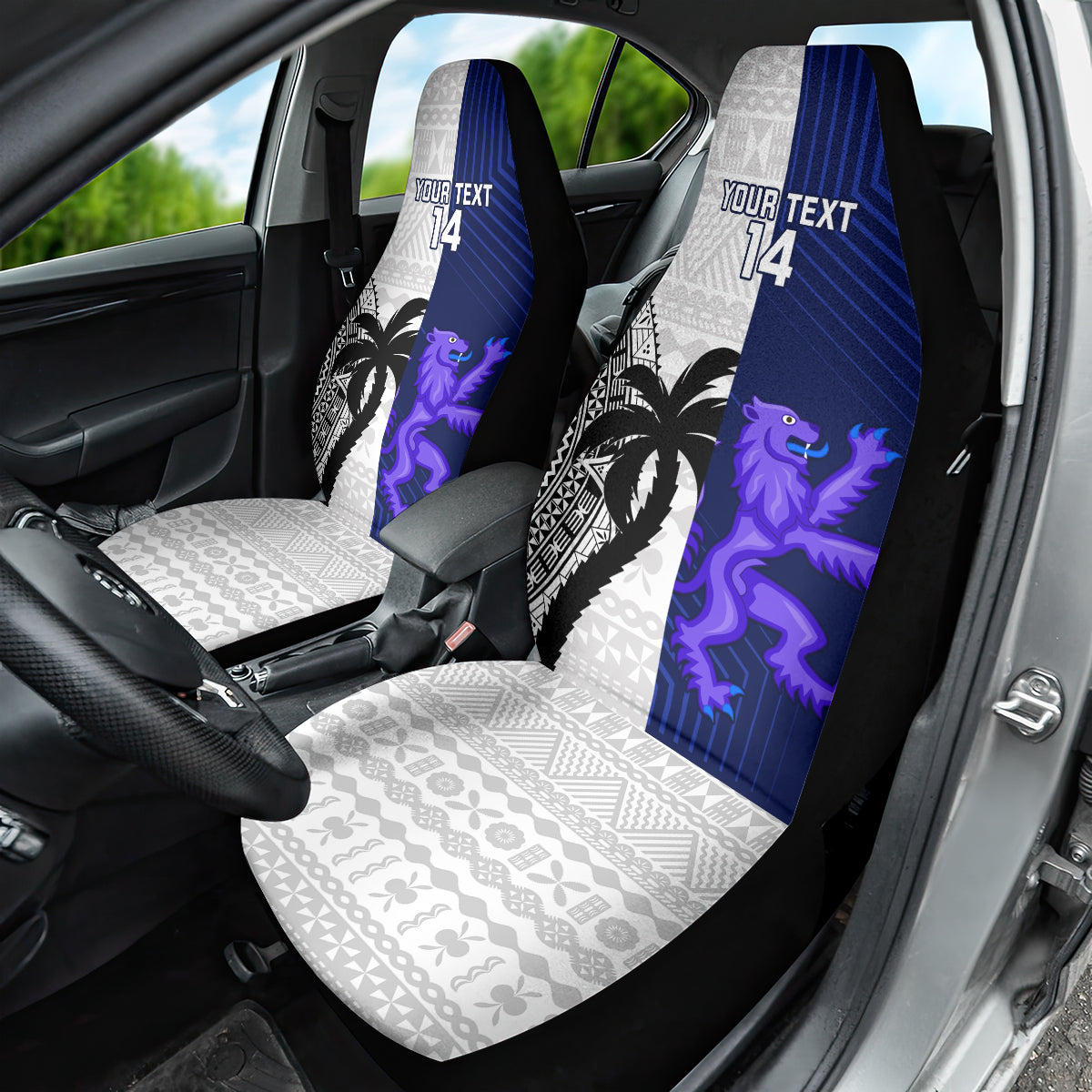 Custom Fiji And Scotland Rugby Car Seat Cover Fijian Tapa Pattern With Thistle LT14 - Polynesian Pride