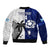 Custom Fiji And Scotland Rugby Sleeve Zip Bomber Jacket Fijian Tapa Pattern With Thistle LT14 - Polynesian Pride