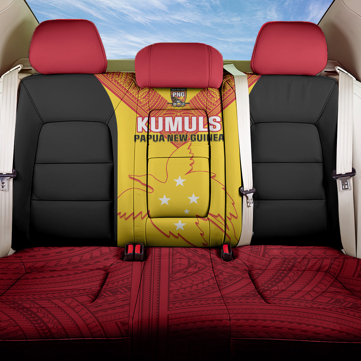 Papua New Guinea Rubgby Back Car Seat Cover Pacific 2023 Go PNG Kumuls