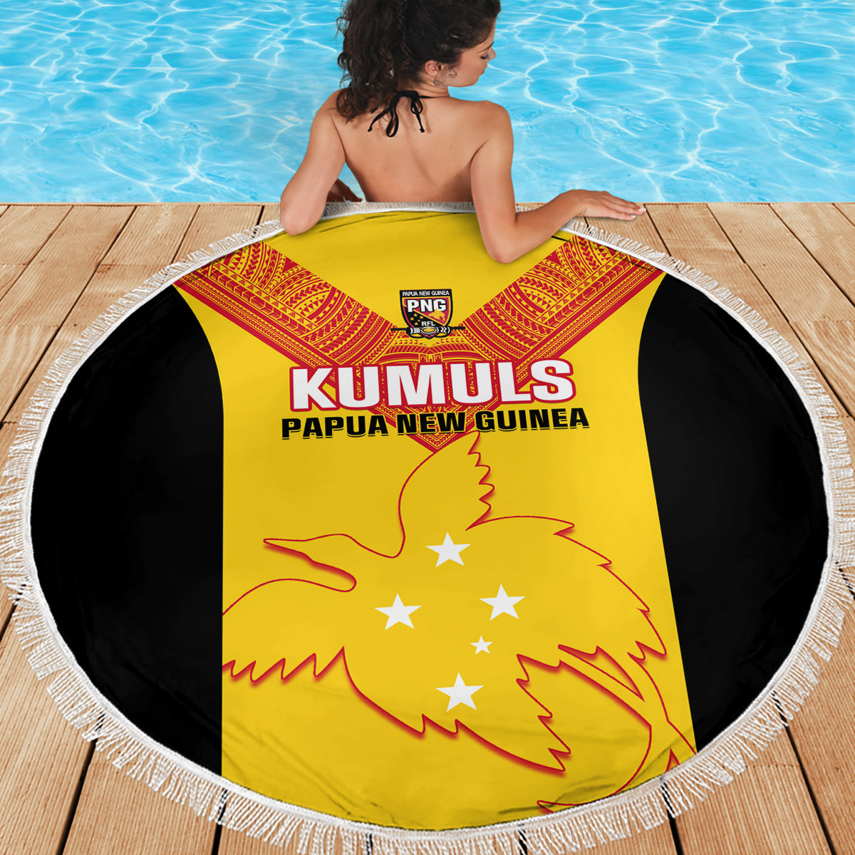Papua New Guinea Rubgby Beach Blanket Pacific 2023 Go PNG Kumuls LT14 - Wonder Print Shop