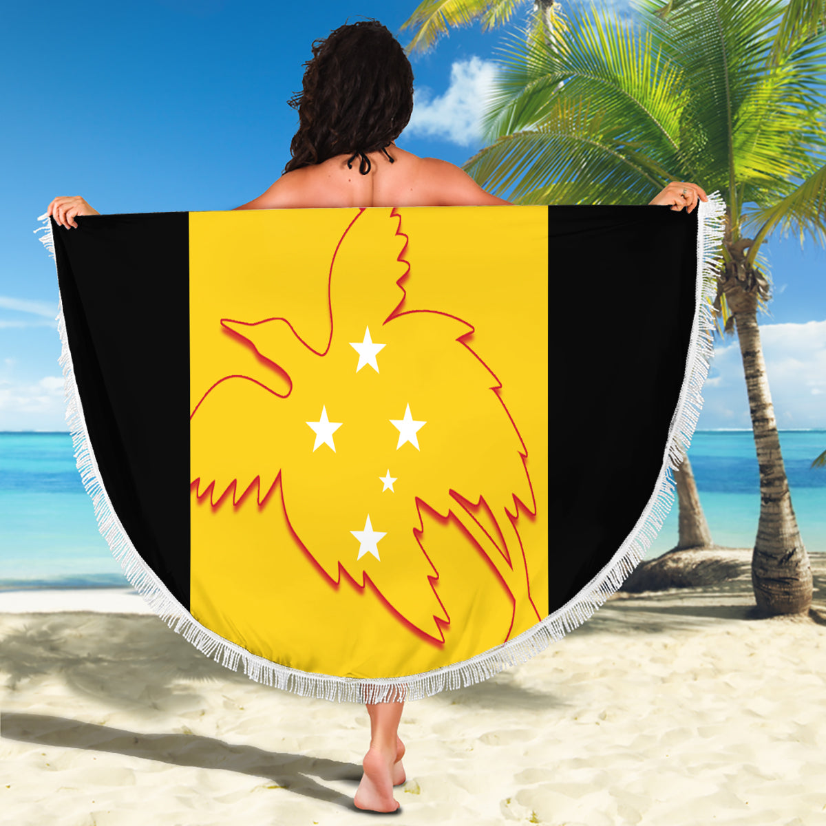Papua New Guinea Rubgby Beach Blanket Pacific 2023 Go PNG Kumuls LT14 - Wonder Print Shop
