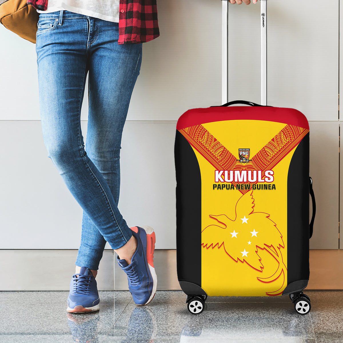 Papua New Guinea Rubgby Luggage Cover Pacific 2023 Go PNG Kumuls LT14 - Polynesian Pride