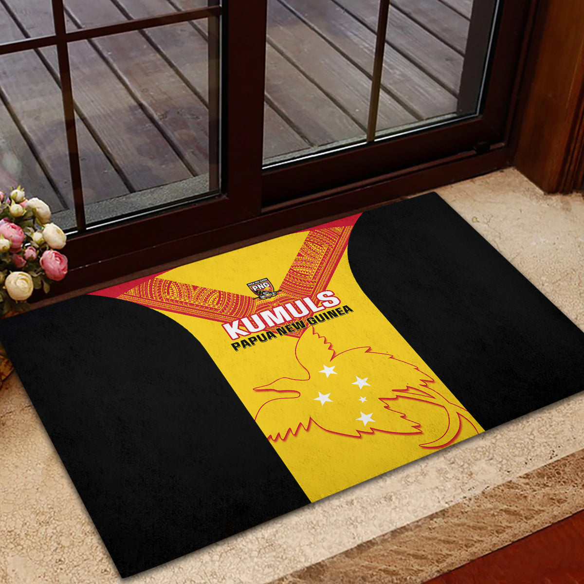 Papua New Guinea Rubgby Rubber Doormat Pacific 2023 Go PNG Kumuls LT14 - Polynesian Pride
