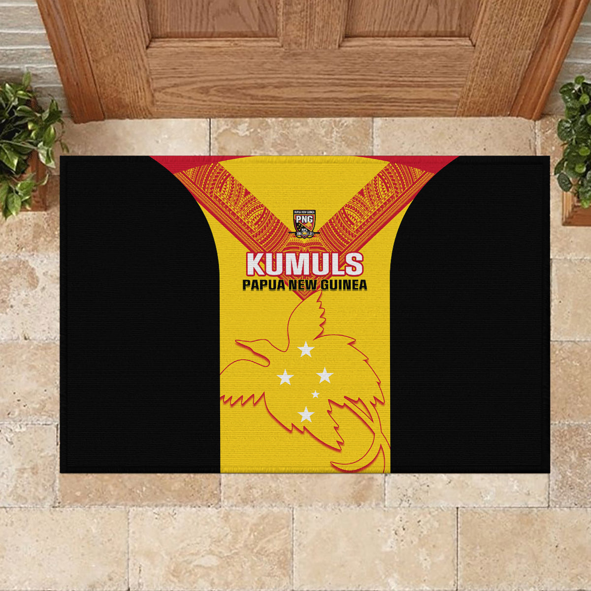 Papua New Guinea Rubgby Rubber Doormat Pacific 2023 Go PNG Kumuls LT14 - Polynesian Pride