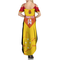 Custom Papua New Guinea Rubgby Summer Maxi Dress Pacific 2023 Go PNG Kumuls LT14 - Polynesian Pride