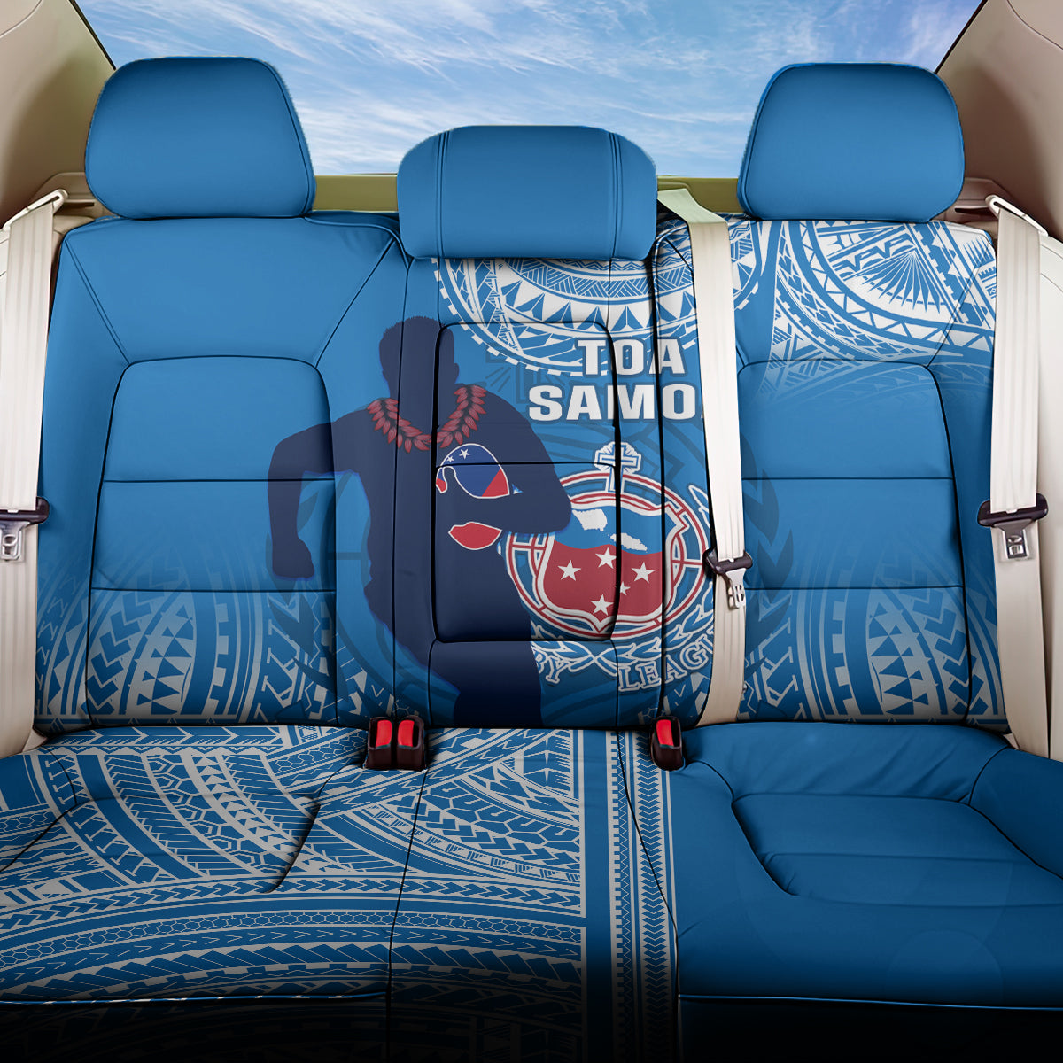 Samoa Rugby Back Car Seat Cover Pacific 2023 Go Toa Samoa