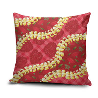 Red Palaka Hawaii Mele Kalikimaka Pillow Cover Ohia Lehua Monstera Puakenikeni Lei LT14 Red - Polynesian Pride