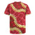 Red Palaka Hawaii Mele Kalikimaka Rugby Jersey Ohia Lehua Monstera Puakenikeni Lei - Polynesian Pride