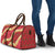 Red Palaka Hawaii Mele Kalikimaka Travel Bag Ohia Lehua Monstera Puakenikeni Lei - Polynesian Pride