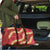 Red Palaka Hawaii Mele Kalikimaka Travel Bag Ohia Lehua Monstera Puakenikeni Lei - Polynesian Pride