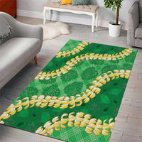 Green Palaka Hawaii Mele Kalikimaka Area Rug Ohia Lehua Monstera Puakenikeni Lei - Polynesian Pride