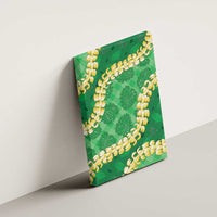 Green Palaka Hawaii Mele Kalikimaka Canvas Wall Art Ohia Lehua Monstera Puakenikeni Lei - Polynesian Pride
