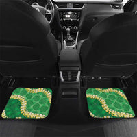 Green Palaka Hawaii Mele Kalikimaka Car Mats Ohia Lehua Monstera Puakenikeni Lei - Polynesian Pride
