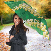 Green Palaka Hawaii Mele Kalikimaka Umbrella Ohia Lehua Monstera Puakenikeni Lei - Polynesian Pride