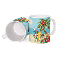 Hawaii Christmas Mele Kalikimaka Ceramic Mug Festive Palm Chilling Santa With Surfboard LT14 - Polynesian Pride