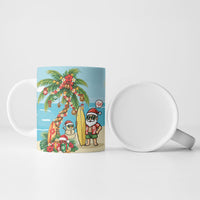 Hawaii Christmas Mele Kalikimaka Ceramic Mug Festive Palm Chilling Santa With Surfboard LT14 - Polynesian Pride