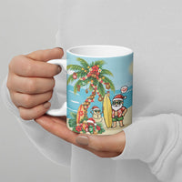 Hawaii Christmas Mele Kalikimaka Ceramic Mug Festive Palm Chilling Santa With Surfboard LT14 - Polynesian Pride