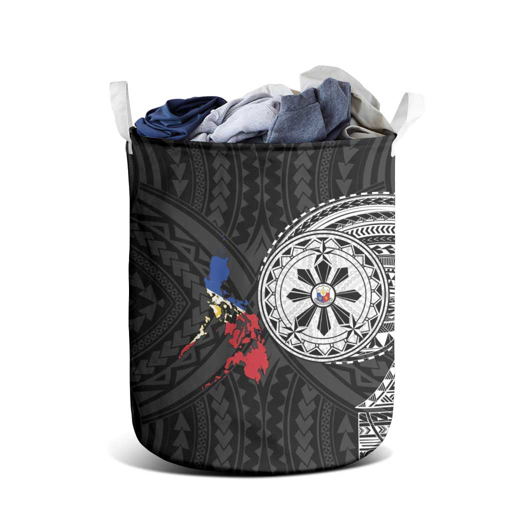 Philippines Strong Laundry Basket Filipino Map Polynesian Tattoo - Polynesian Pride