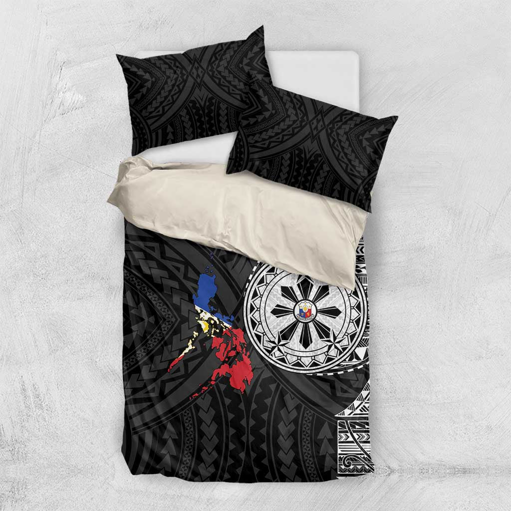 Philippines Strong Bedding Set Filipino Map Polynesian Tattoo - Polynesian Pride