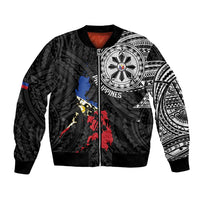 Philippines Strong Bomber Jacket Filipino Map Polynesian Tattoo - Polynesian Pride