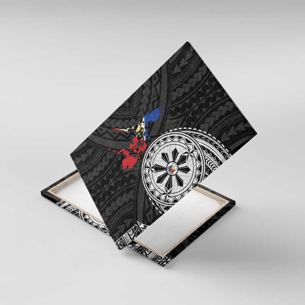 Philippines Strong Canvas Wall Art Filipino Map Polynesian Tattoo - Polynesian Pride