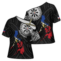 Philippines Strong Cross Shoulder Shirt Filipino Map Polynesian Tattoo - Polynesian Pride