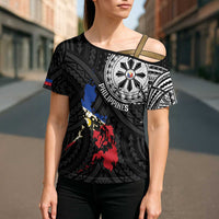 Philippines Strong Cross Shoulder Shirt Filipino Map Polynesian Tattoo - Polynesian Pride