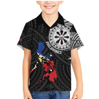 Philippines Strong Family Matching Mermaid Dress and Hawaiian Shirt Filipino Map Polynesian Tattoo - Polynesian Pride