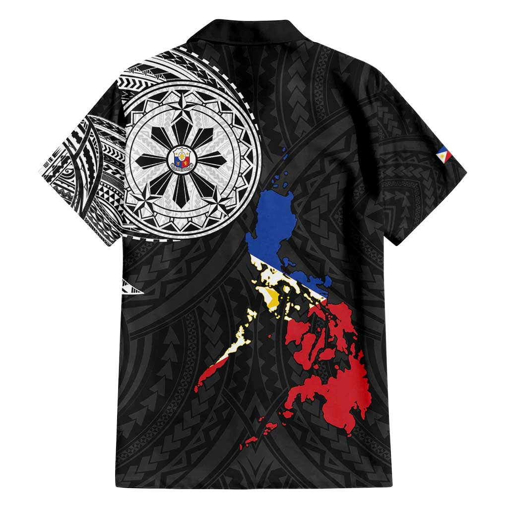 Philippines Strong Family Matching Off Shoulder Maxi Dress and Hawaiian Shirt Filipino Map Polynesian Tattoo - Polynesian Pride