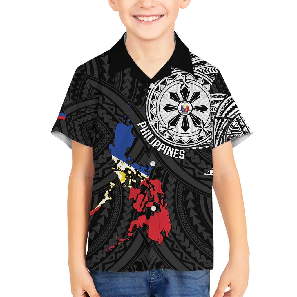 Philippines Strong Family Matching Puletasi and Hawaiian Shirt Filipino Map Polynesian Tattoo - Polynesian Pride