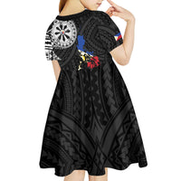 Philippines Strong Kid Short Sleeve Dress Filipino Map Polynesian Tattoo - Polynesian Pride