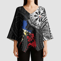 Philippines Strong Kimono Sleeve Blouse Filipino Map Polynesian Tattoo - Polynesian Pride