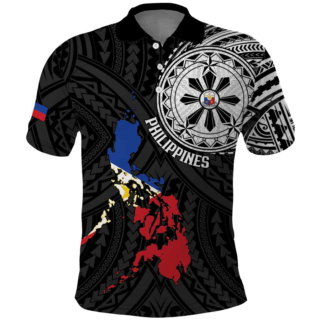 Philippines Strong Polo Shirt Filipino Map Polynesian Tattoo - Polynesian Pride