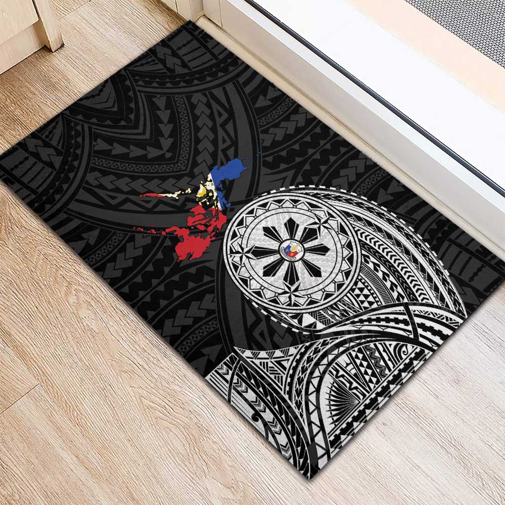 Philippines Strong Rubber Doormat Filipino Map Polynesian Tattoo - Polynesian Pride