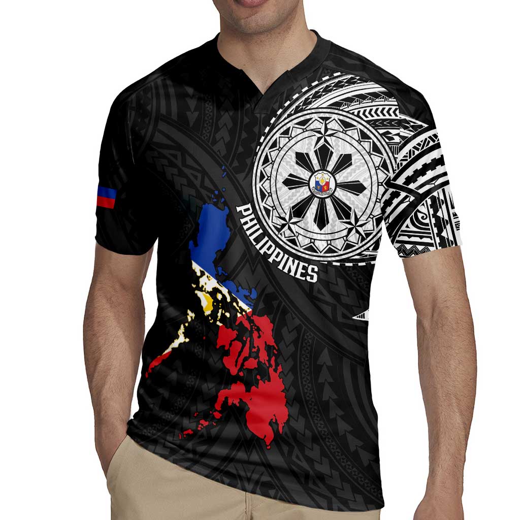 Philippines Strong Rugby Jersey Filipino Map Polynesian Tattoo - Polynesian Pride